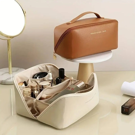 Trousse de toilette élégante à grande capacité en tissu résistant