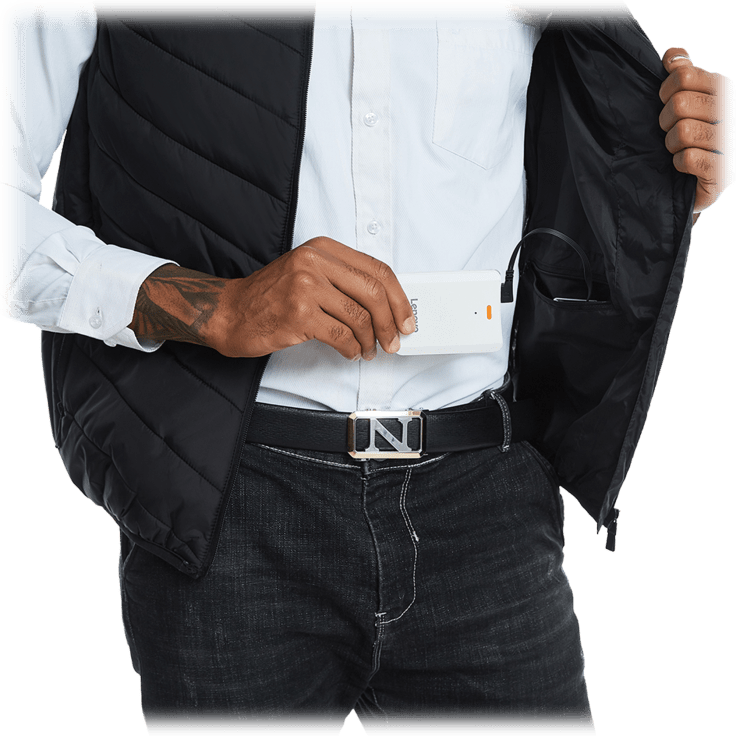 Veste chauffante sans manches à réglage de chaleur
