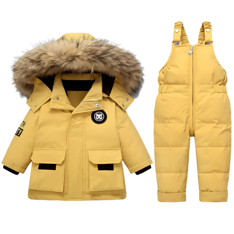 Ensemble manteau et combinaison isolants en tissu doux